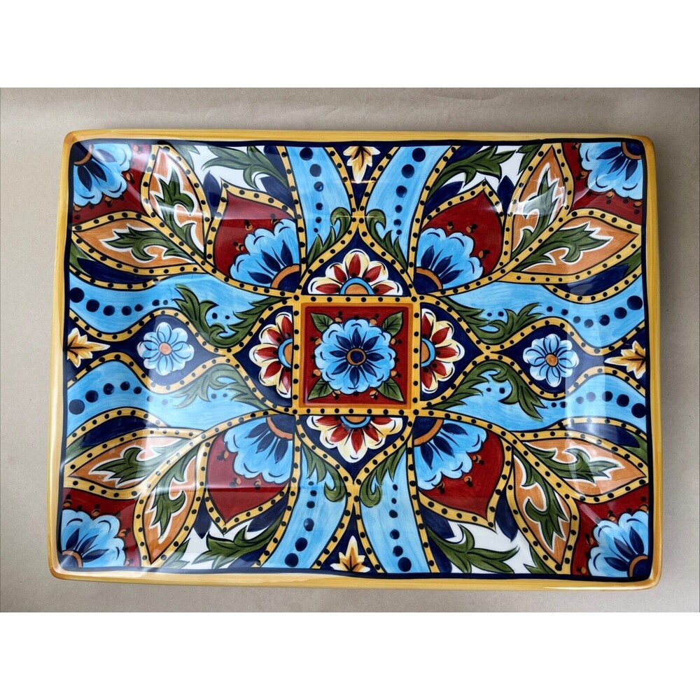 ESPANA Tabletops Unlimited‎ LA BARCA Rectangular Serving Platter 16X12” Mint